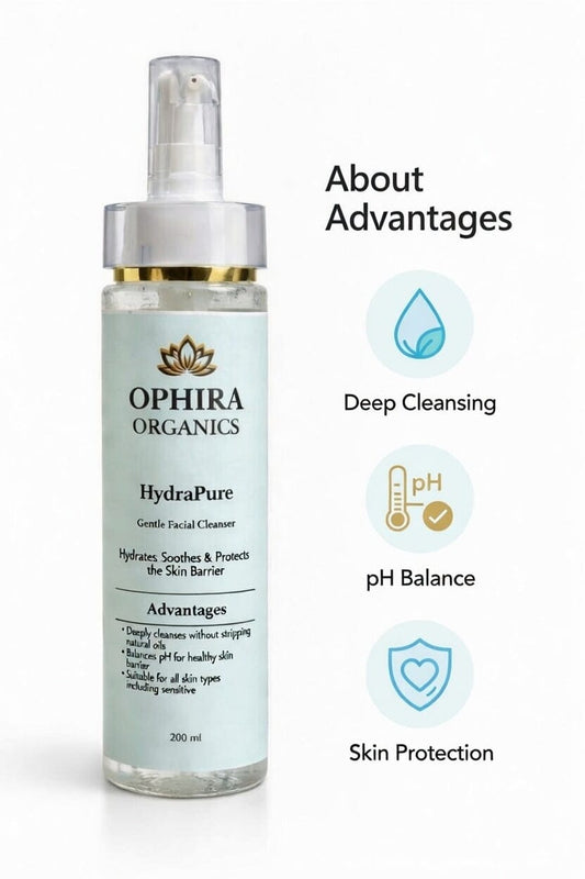 Hydrapure Gentle Facial Cleanser — Deep Clean + Daily Hydration Skin Care Ophira Organics