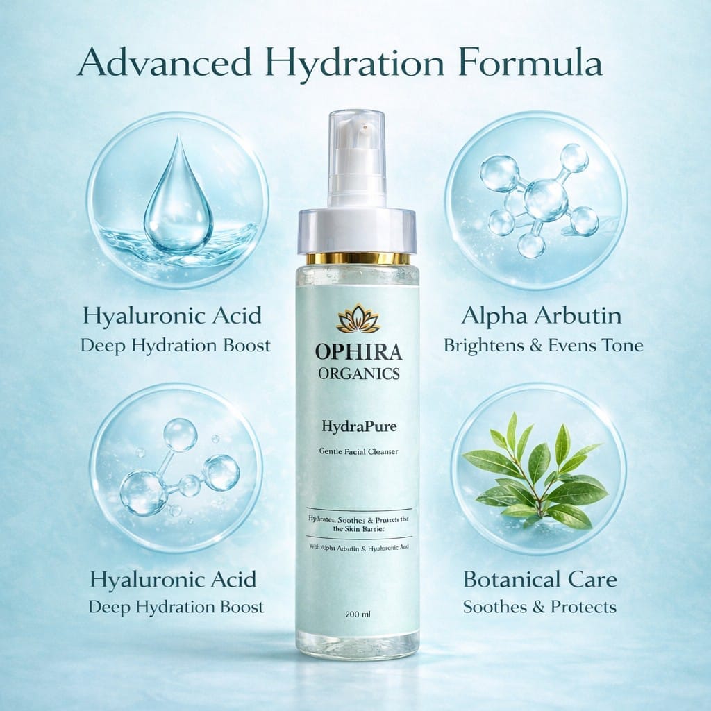 Hydrapure Gentle Facial Cleanser — Deep Clean + Daily Hydration Skin Care Ophira Organics 