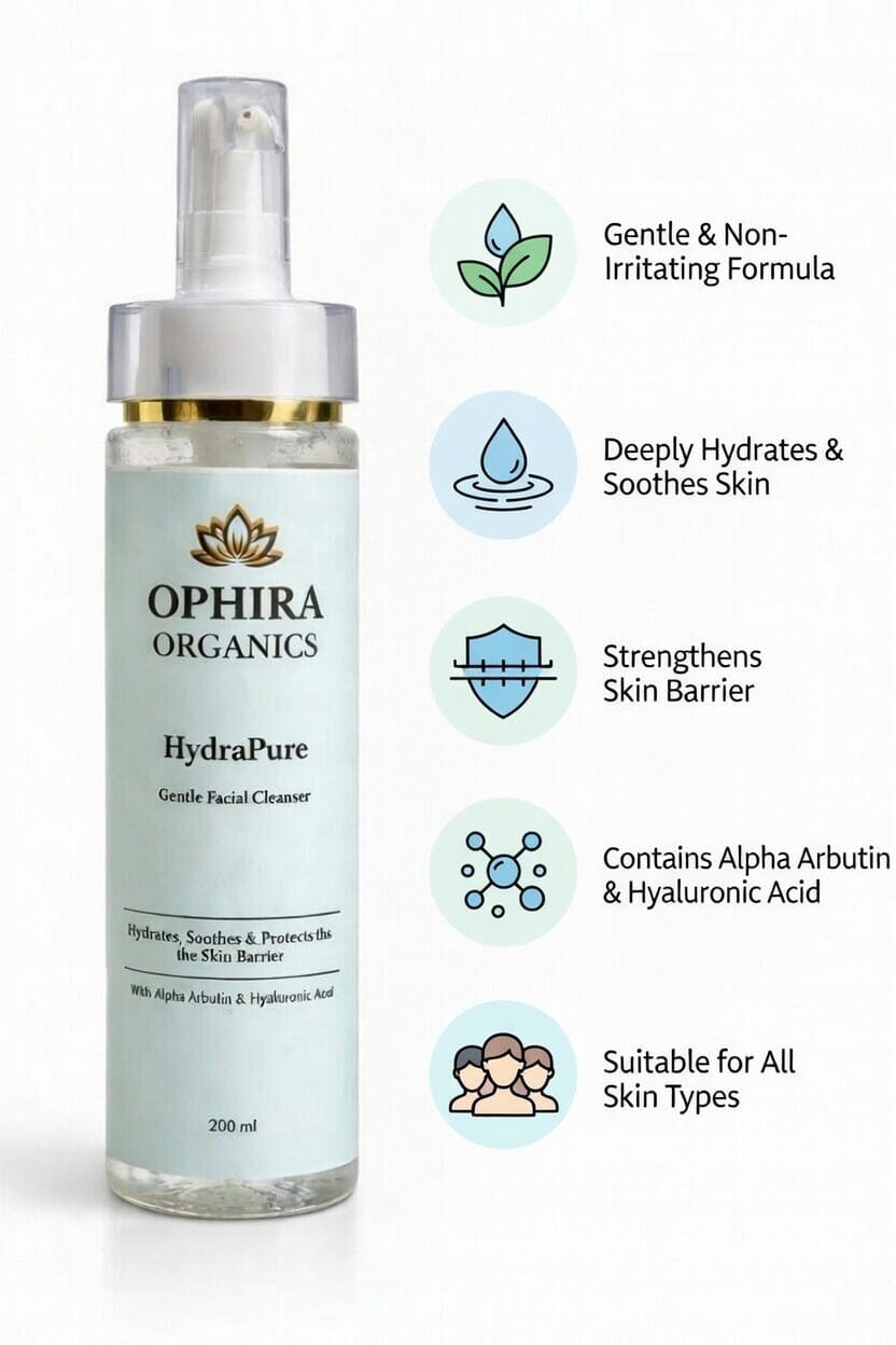 Hydrapure Gentle Facial Cleanser — Deep Clean + Daily Hydration Skin Care Ophira Organics 