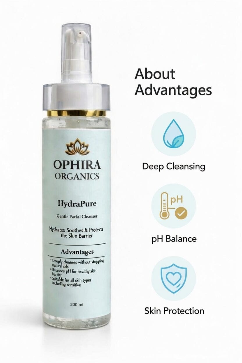 Hydrapure Gentle Facial Cleanser — Deep Clean + Daily Hydration Skin Care Ophira Organics 