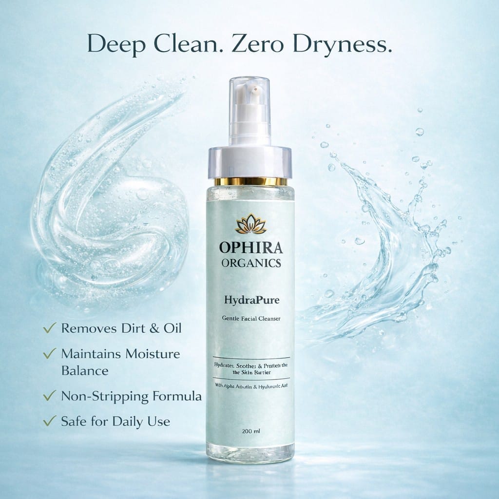 Hydrapure Gentle Facial Cleanser — Deep Clean + Daily Hydration Skin Care Ophira Organics 