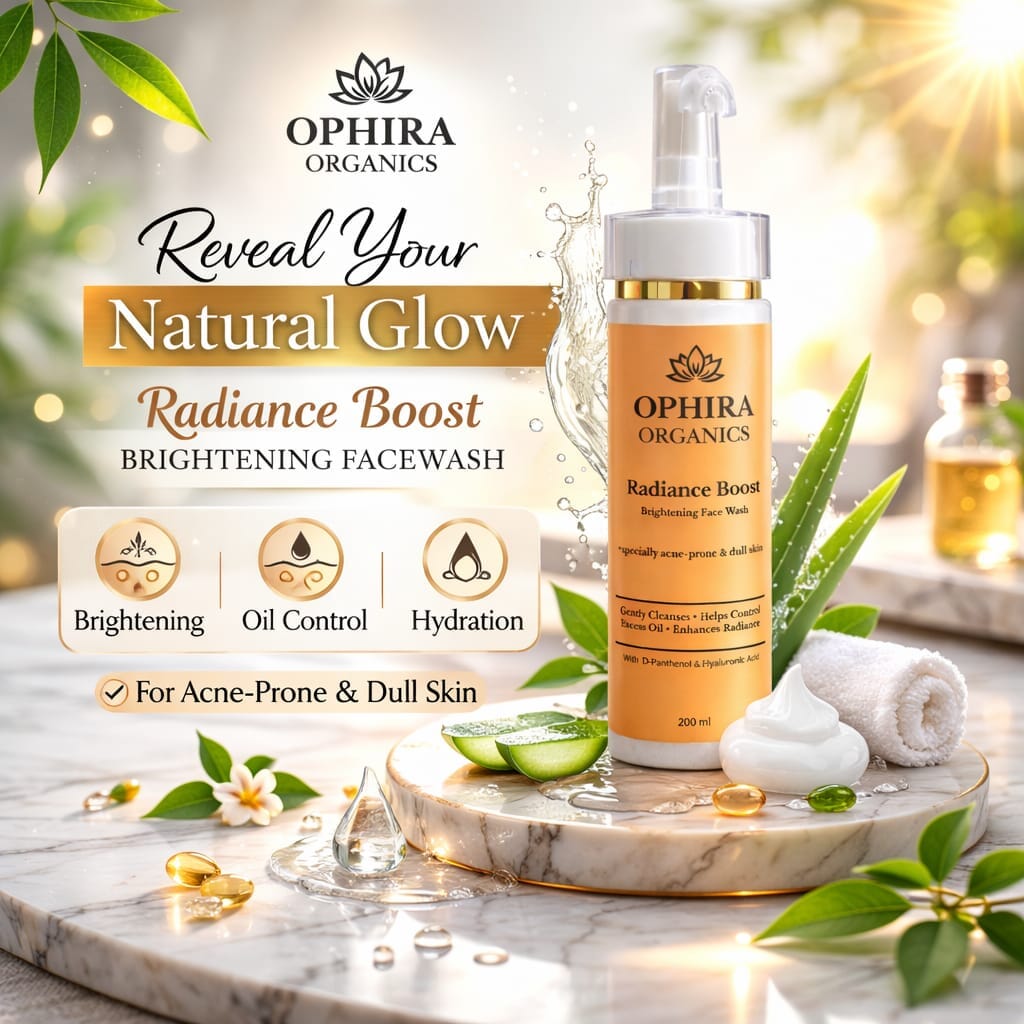 Radiance Boost Brightening Facewash – Glow & Deep Clean Skin Care Ophira Organics 