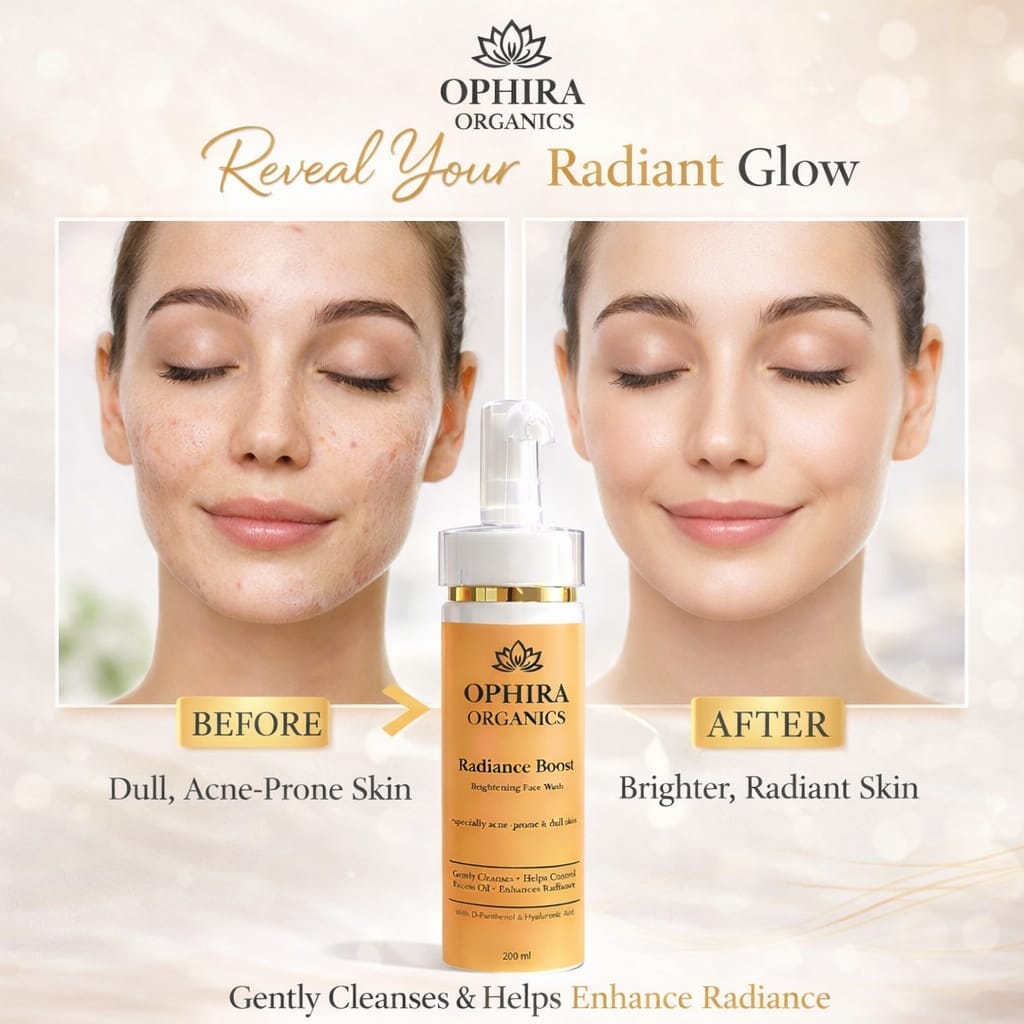 Radiance Boost Brightening Facewash – Glow & Deep Clean Skin Care Ophira Organics 