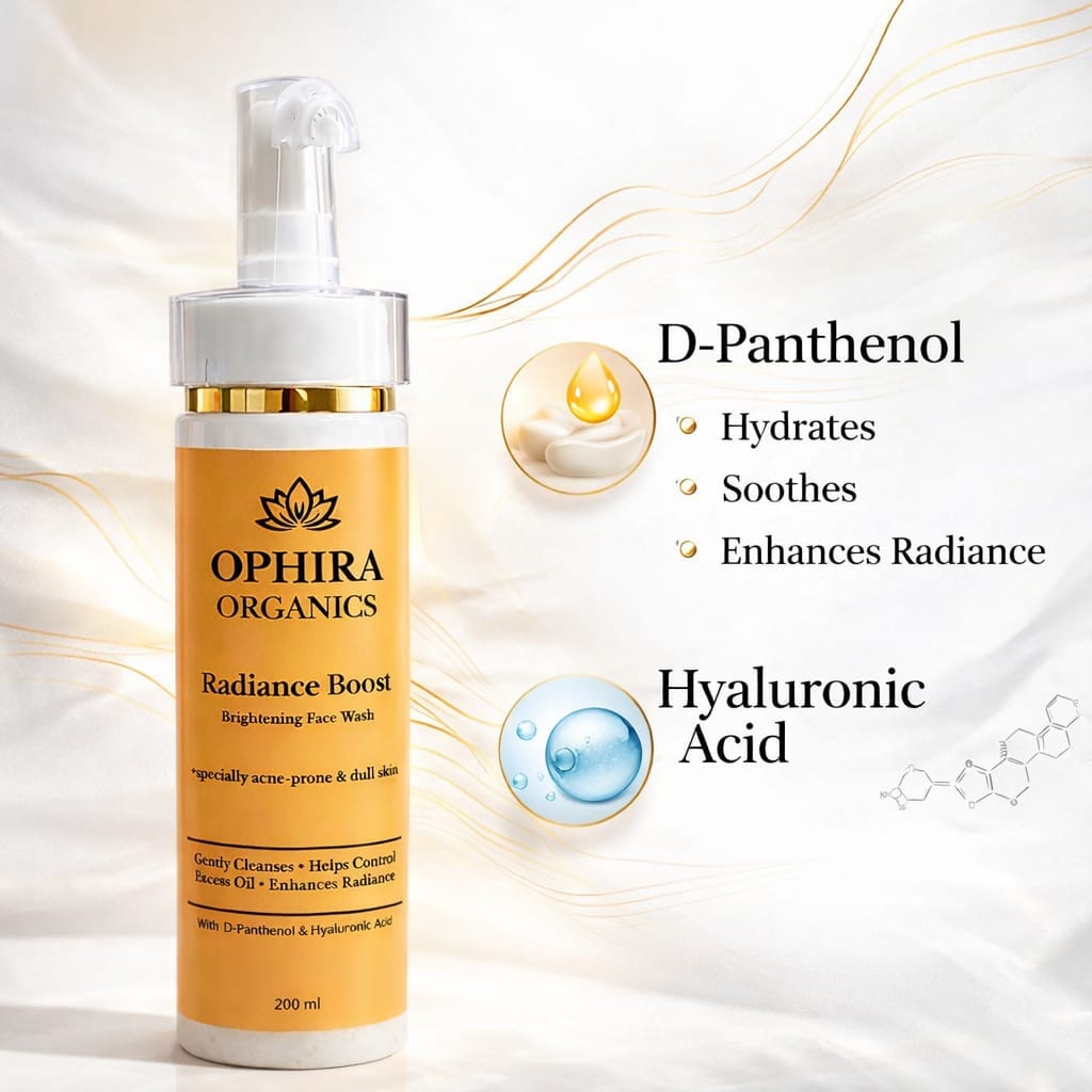 Radiance Boost Brightening Facewash – Glow & Deep Clean Skin Care Ophira Organics 