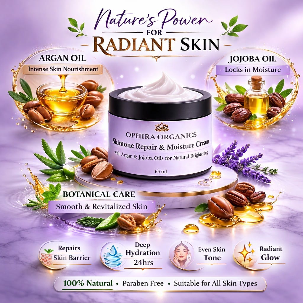 Skintone Repair & Moisture Cream Deep Hydration & Brightening Formula Skin Care Ophira Organics 